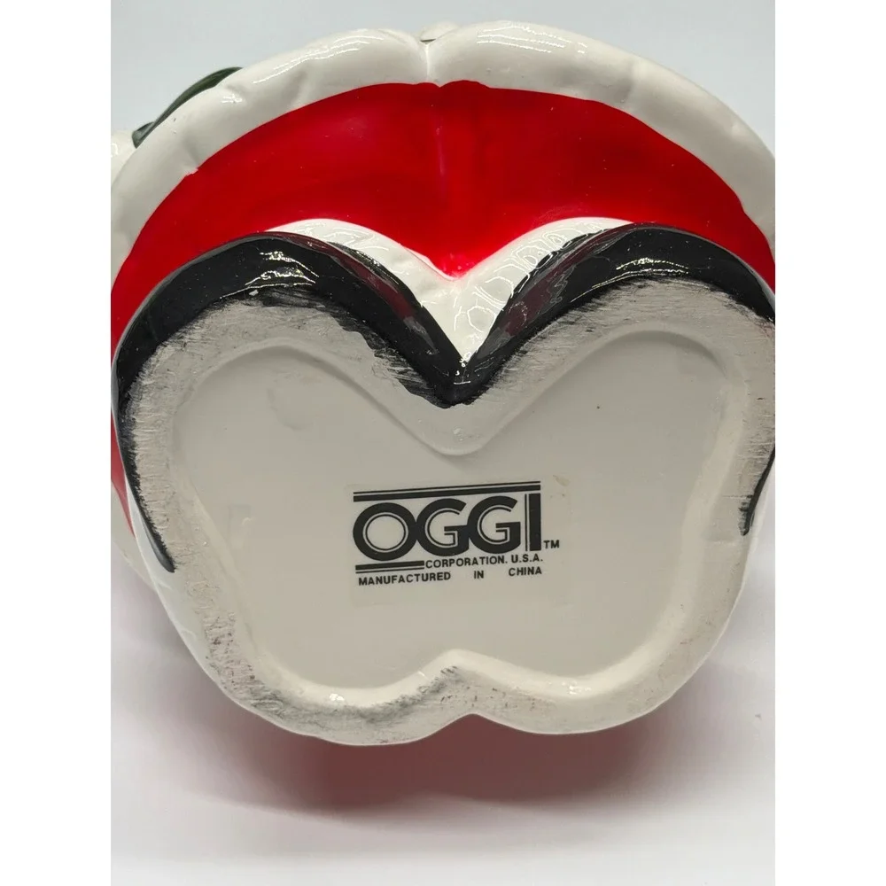 OGGI Funtime Ceramic Cookie‎ Jar St Nick Santa Claus Christmas Holiday